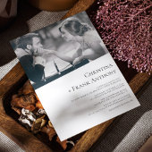 Elegante Diagonale Foto met Zwart Serif Bruiloft Kaart