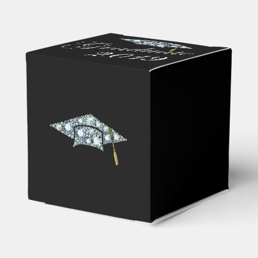 Elegante diamant afstudeerdop bedankdoosjes (Achterkant)