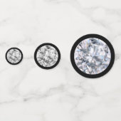 Elegante diamant edelsteen op zwart confetti (Voorkanten)