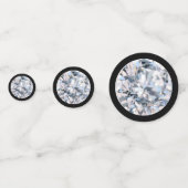 Elegante diamant edelsteen op zwart confetti (Achterkanten)