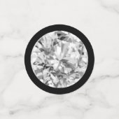 Elegante diamant edelsteen op zwart confetti (Kleine voorkant)