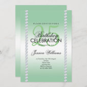 Elegante diamant gejuweld smaragd verjaardag kaart (Voorkant / Achterkant)