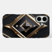 Elegante Diamant Geometrische Zwart Gouden iPhone Case-Mate iPhone Case (Achterkant (horizontaal))