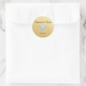 Elegante Diamant Hart Goud Bruiloft Gift Favoriete Ronde Sticker (Tas)