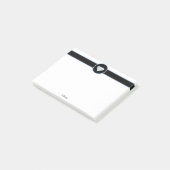Elegante diamant op zwart en wit post-it® notes (Schuin)