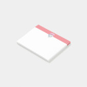 Elegante diamant & tiara op koraal en wit post-it® notes (Schuin)