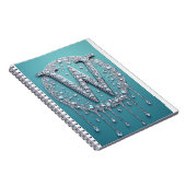 Elegante Diamant W Initiaal Glam Monogram als Cade Notitieboek (Rechterzijde)
