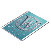 Elegante Diamant W Initiaal Glam Monogram als Cade Notitieboek (Linkerzijde)