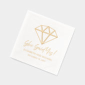 Elegante diamant zei ze ja namen | Datum Folie Servetten (Links)