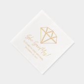 Elegante diamant zei ze ja namen | Datum Folie Servetten (Rechts)