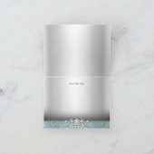 Elegante diamantblauw bedankkaartje bedankkaart (Binnen)