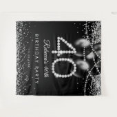 Elegante Diamanten 40e verjaardag Party Achtergron Wandkleed (Voorkant (horizontaal))