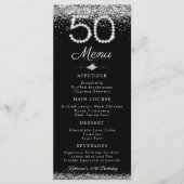 Elegante Diamanten 50e Verjaardag Diner Platte Men Menu (Voorkant)