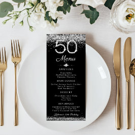 Elegante Diamanten 50e Verjaardag Diner Platte Men Menu