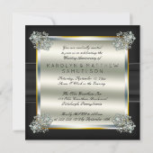 Elegante Diamanten 50ste Gouden Huwelijksjubileum Kaart (Achterkant)