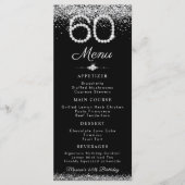 Elegante Diamanten 60e Verjaardag Diner Platte Men Menu (Voorkant)