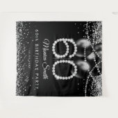 Elegante Diamanten 60e verjaardag Party Achtergron Wandkleed (Voorkant (horizontaal))