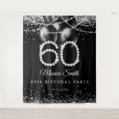 Elegante Diamanten 60e verjaardag Party Achtergron Wandkleed (Voorkant)