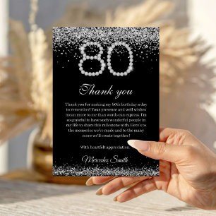 Elegante Diamanten 80e Verjaardag Dankjewelkaart Kaart