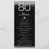 Elegante Diamanten 80e Verjaardag Diner Platte Men Menu (Voorkant)