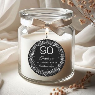 Elegante Diamanten 90e Verjaardag Bedankt Sticker