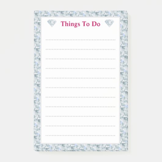 Elegante diamanten abstract patroon Gelinieerd Post-it® Notes (Voorkant)