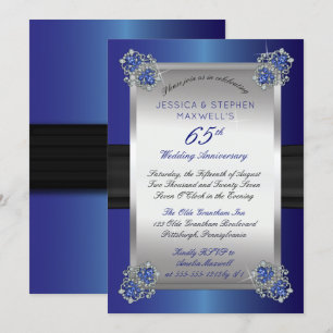Elegante Diamanten   Blauwe Spinel 65ste Verjaarda Kaart