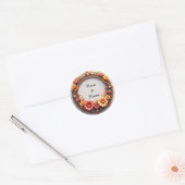 Elegante diamanten bloemenring trouwframe ronde sticker (Envelop)