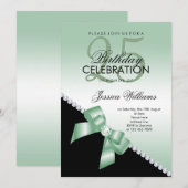 Elegante Diamanten Boog, Smaragd & Zwart Verjaarda Kaart (Voorkant / Achterkant)