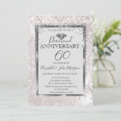 Elegante Diamanten Damast Huwelijksjubileum Kaart (Staand voorkant)