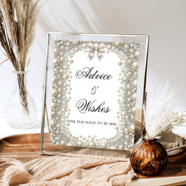 Elegante diamanten en parels Advies en wensen Poster