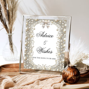 Elegante diamanten en parels Advies en wensen Poster