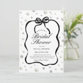 Elegante diamanten en parels Boog Vrijgezellenfees Kaart (Staand voorkant)