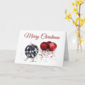 Elegante diamanten en rode kerstversieringen kaart (Gele Bloem)