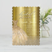 Elegante diamanten jurk goud metallic kaart (Staand voorkant)