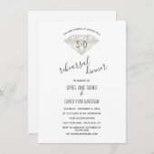 Elegante diamanten kalligrafie proefdiners kaart (Voorkant / Achterkant)