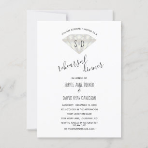 Elegante diamanten kalligrafie proefdiners kaart