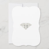Elegante diamanten kalligrafie trouwkaart kaart (Achterkant)