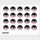 Elegante diamanten koets roze prinses stickers (Vel)