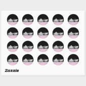 Elegante diamanten koets roze prinses stickers (Vel)