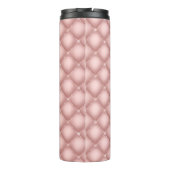 Elegante Diamanten Luxe Blush Roze Monogram Thermosbeker (Achterkant)