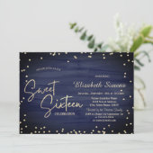 Elegante diamanten marineblauw goud schrift Sweet  Kaart (Staand voorkant)