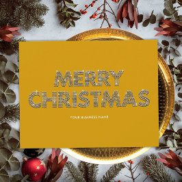 Elegante diamanten Merry Christmas Business Geel Feestdagenkaart