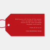 Elegante diamanten Merry Christmas Business Rood Cadeaulabel (Achterkant Horizontaal)