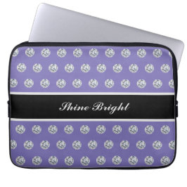 Elegante diamanten op lavendelblauwe laptop sleeve