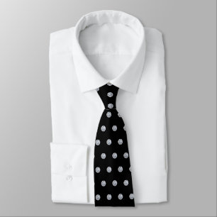 Elegante diamanten op zwart stropdas