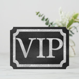 Elegante diamanten op zwarte VIP-eventticket Kaart