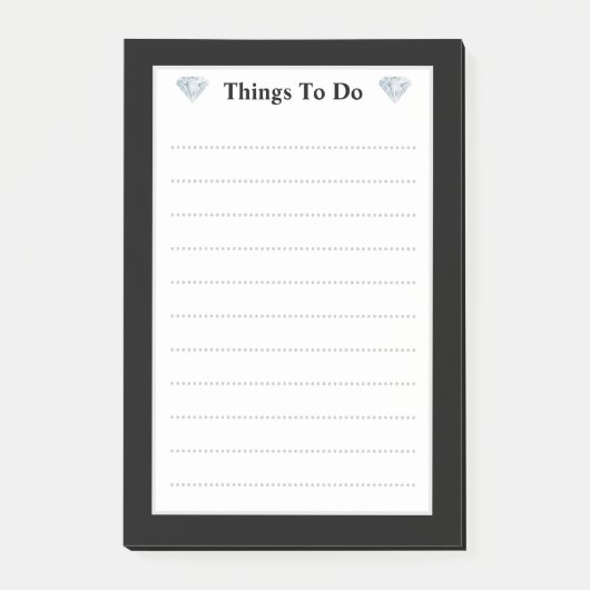 Elegante diamanten Opgelijste dingen om te doen Post-it® Notes (Voorkant)