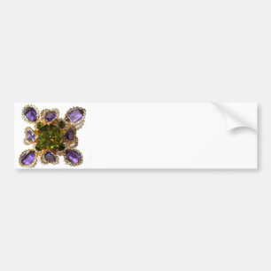 Elegante diamanten paarse groene edelstenen bumpersticker