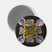 Elegante diamanten paarse groene edelstenen magneet (Voorkant / Achterkant)